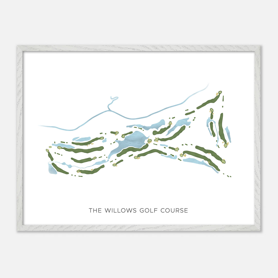 Print of The Willows Golf Course Modern Map