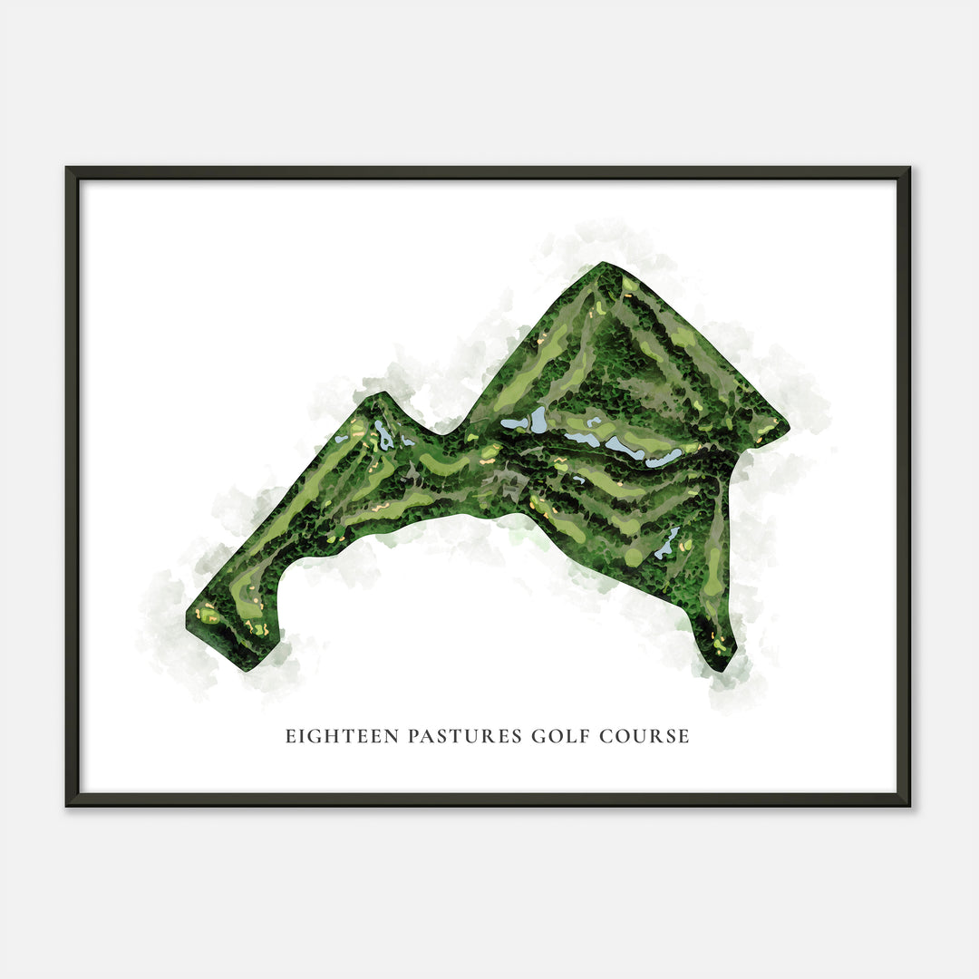 Print of Eighteen Pastures Golf Course Classic Map