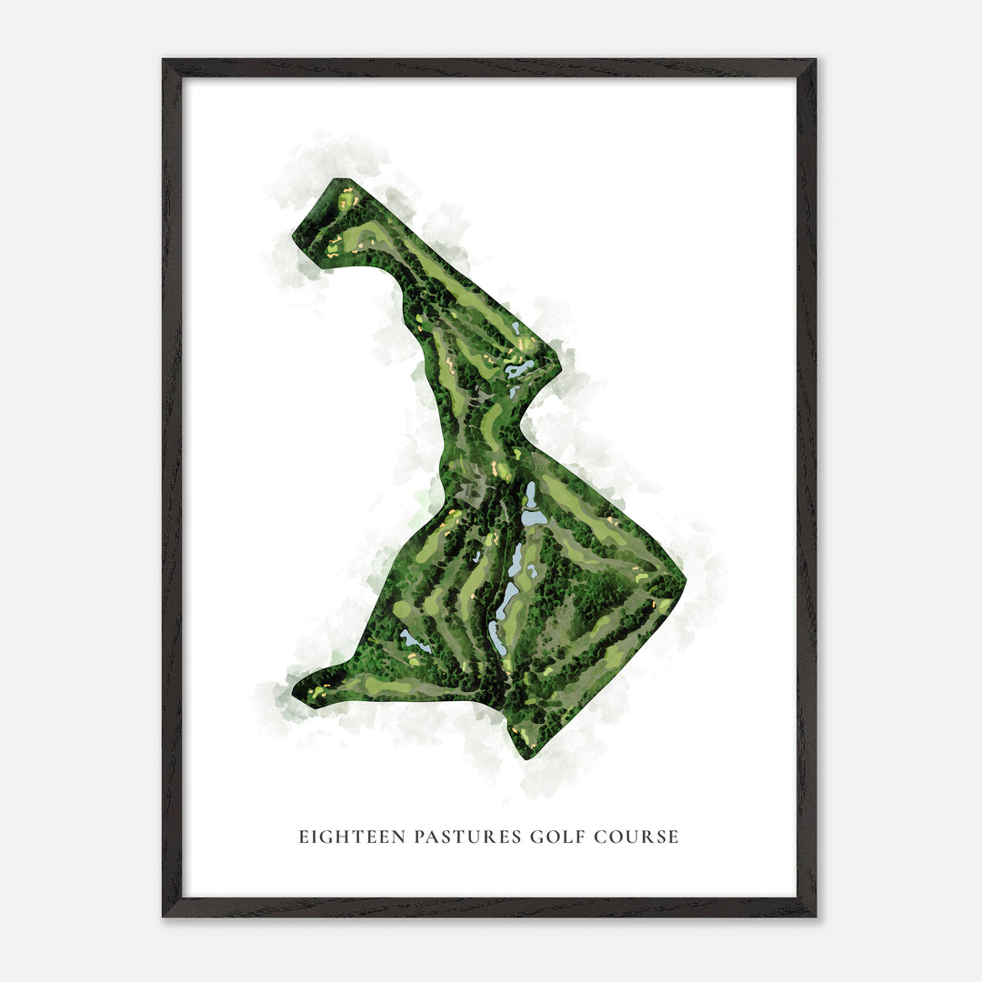 Print of Eighteen Pastures Golf Course Classic Map