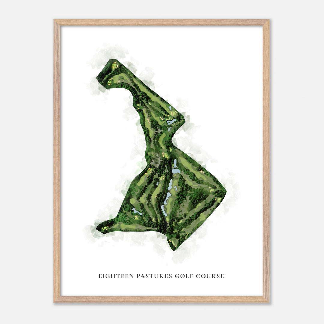 Print of Eighteen Pastures Golf Course Classic Map