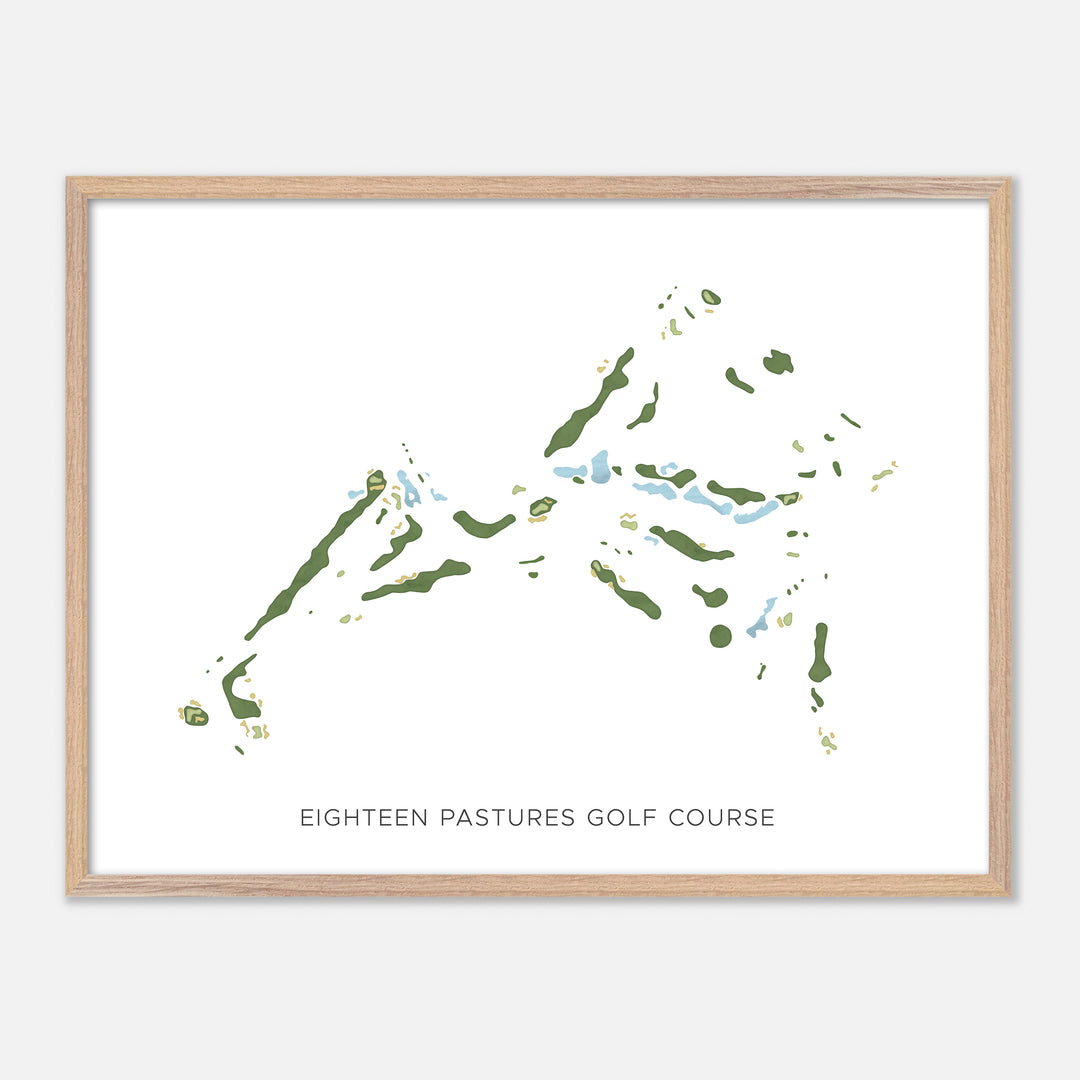 Print of Eighteen Pastures Golf Course Modern Map