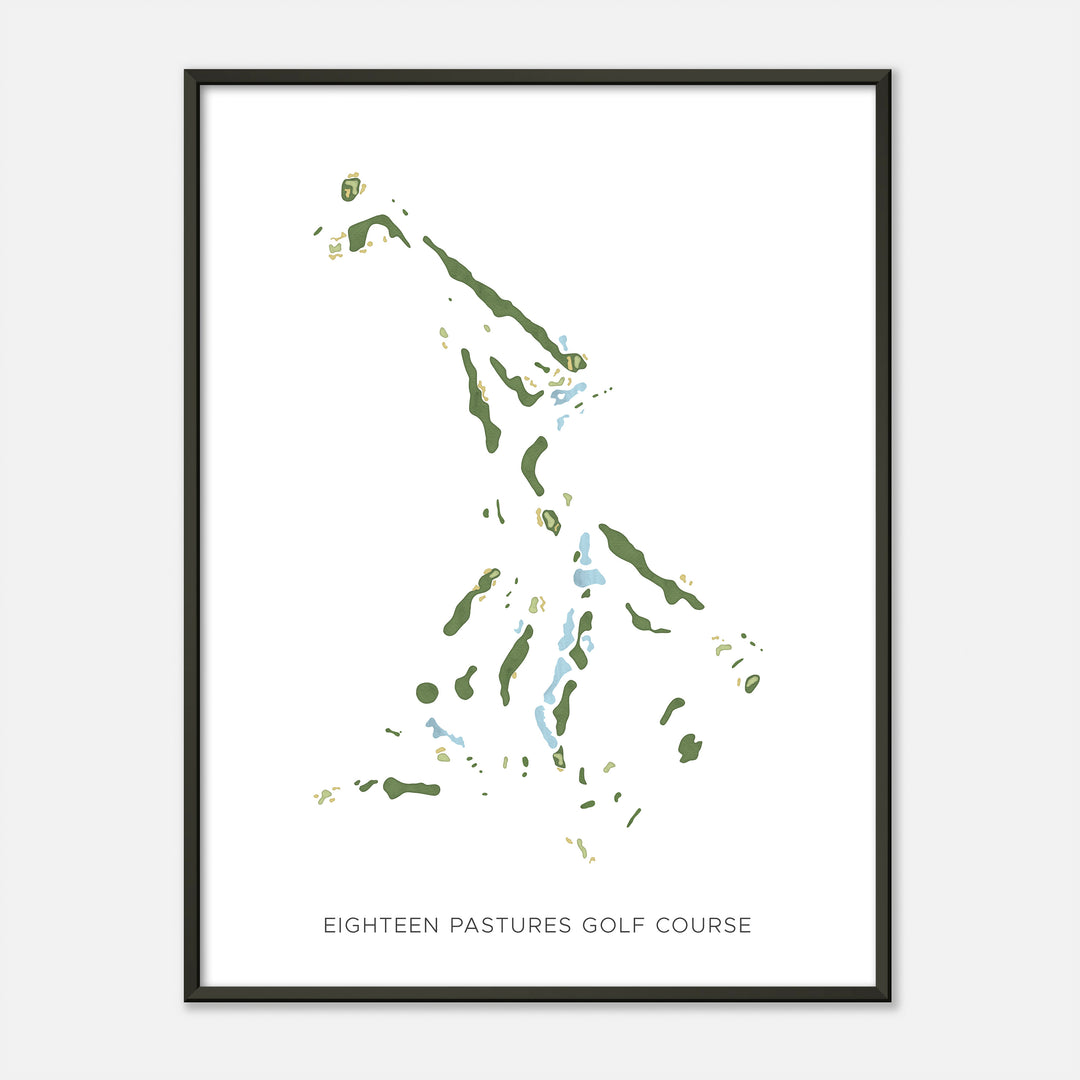 Print of Eighteen Pastures Golf Course Modern Map
