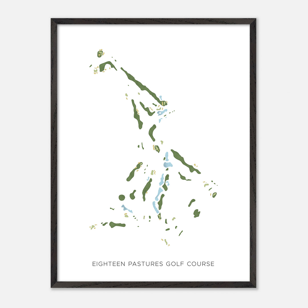 Print of Eighteen Pastures Golf Course Modern Map