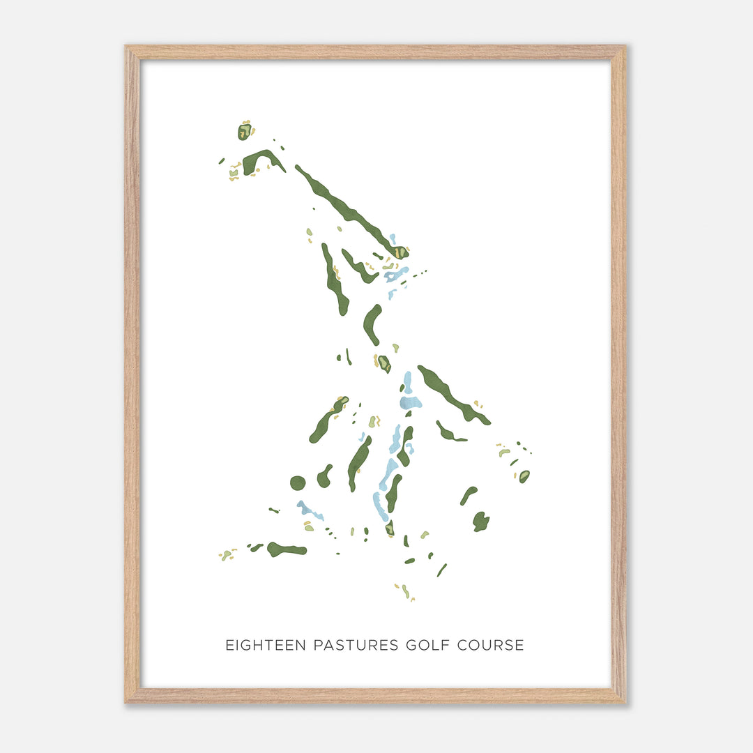 Print of Eighteen Pastures Golf Course Modern Map