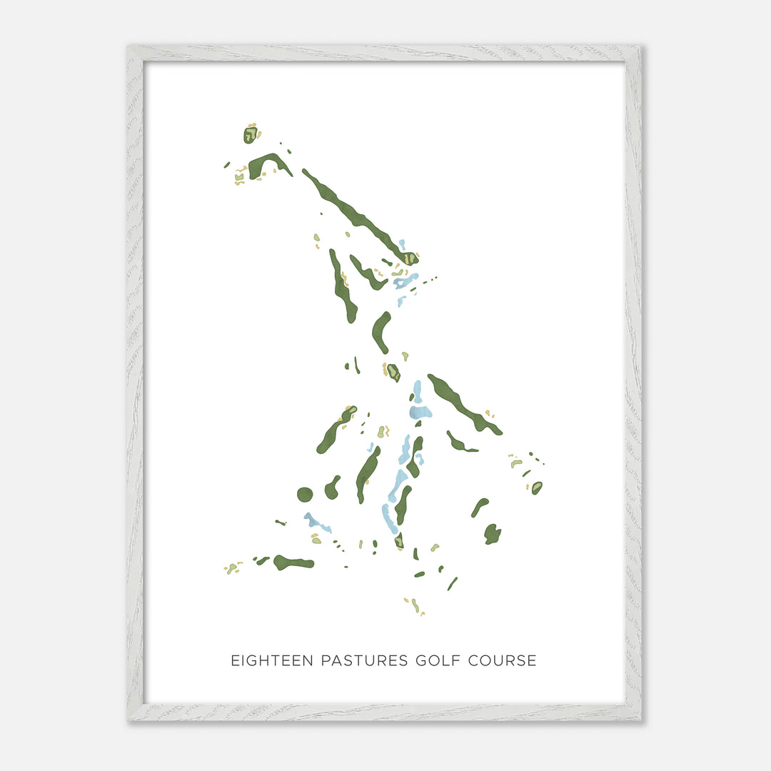 Print of Eighteen Pastures Golf Course Modern Map