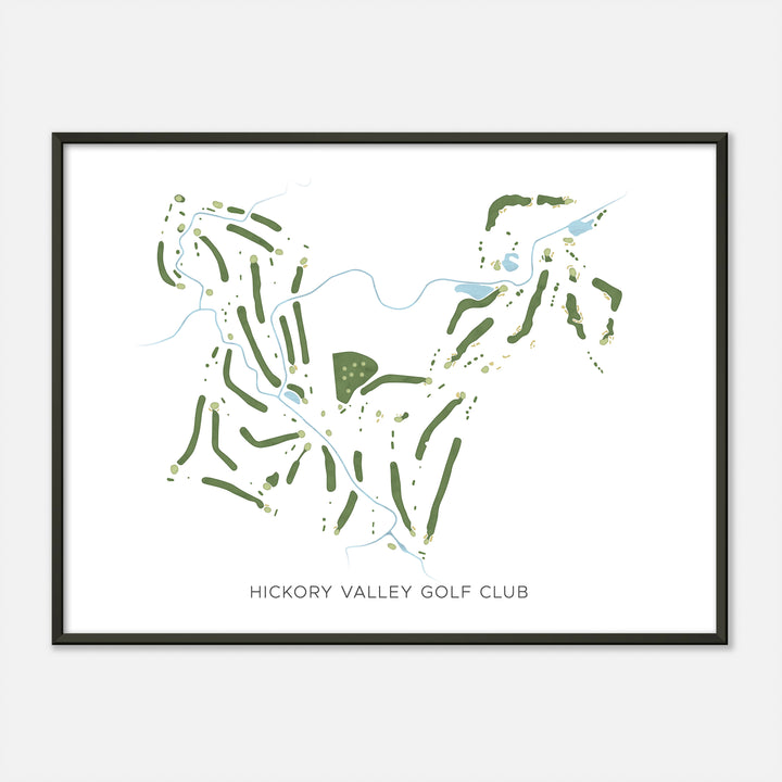 Print of Hickory Valley Golf Club Modern Map
