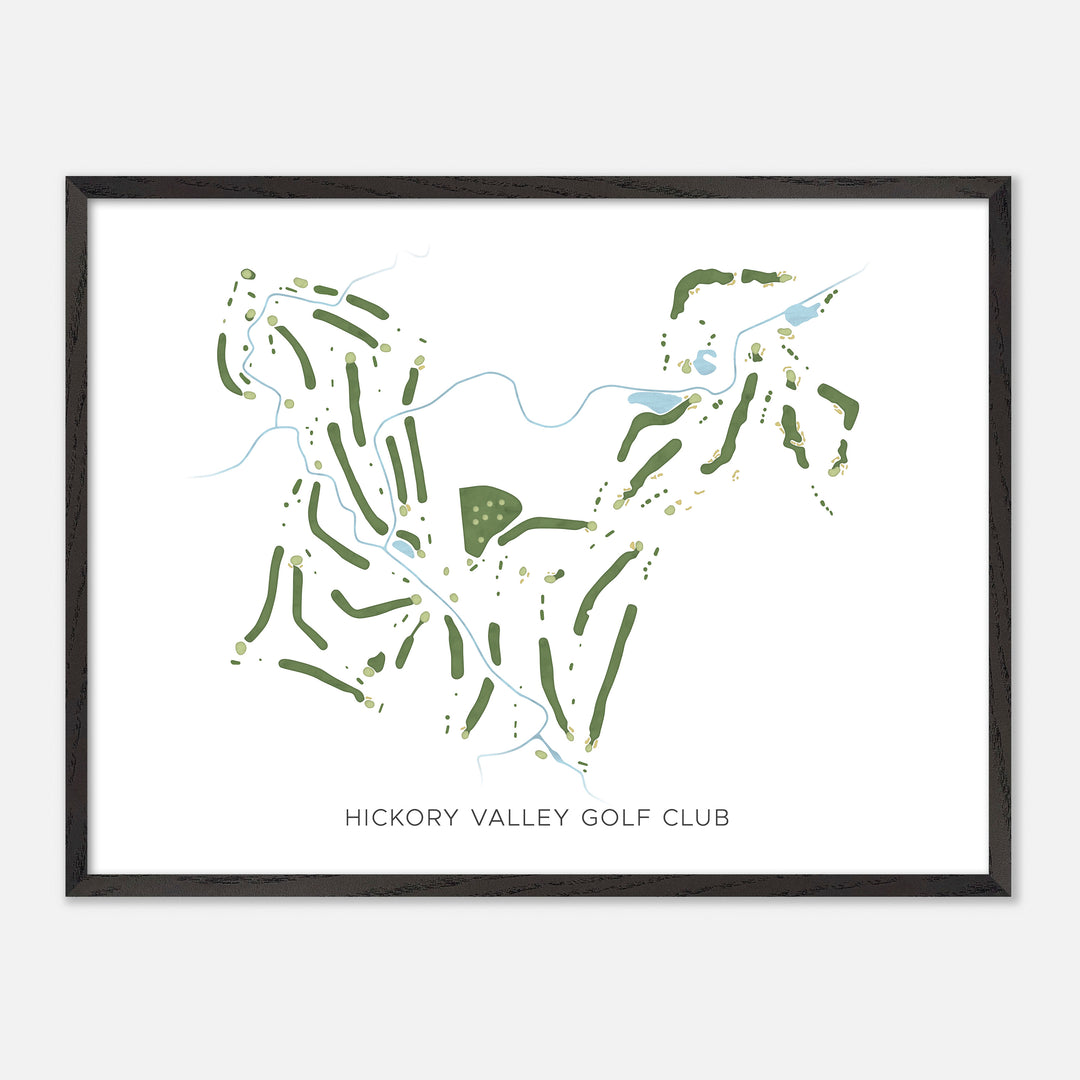 Print of Hickory Valley Golf Club Modern Map