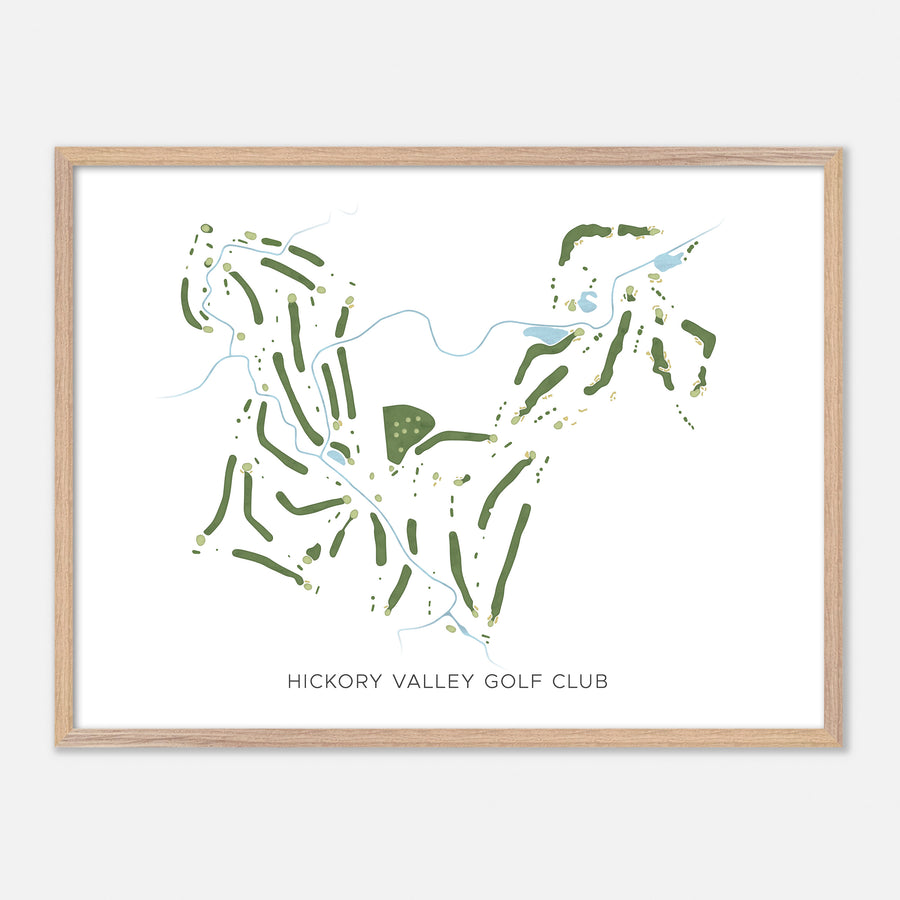 Print of Hickory Valley Golf Club Modern Map