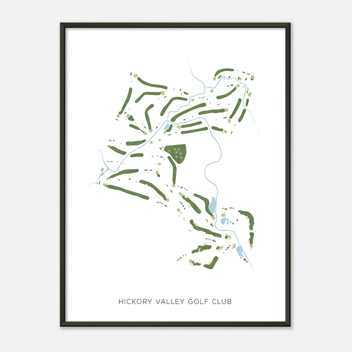 Print of Hickory Valley Golf Club Modern Map