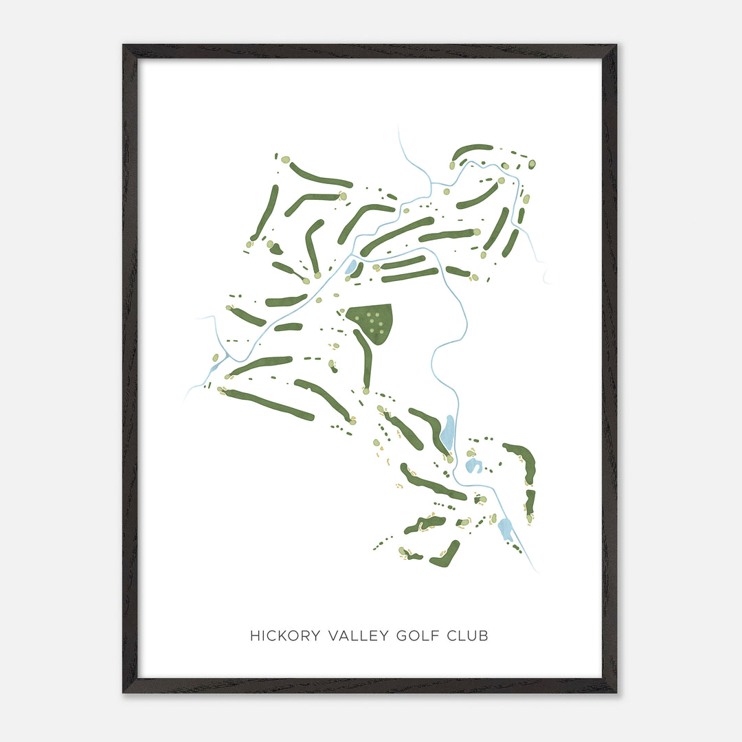 Print of Hickory Valley Golf Club Modern Map