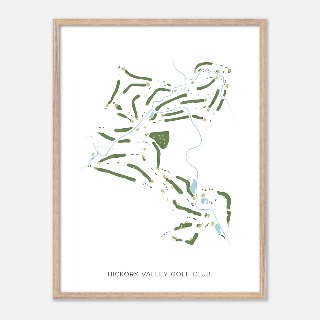 Print of Hickory Valley Golf Club Modern Map