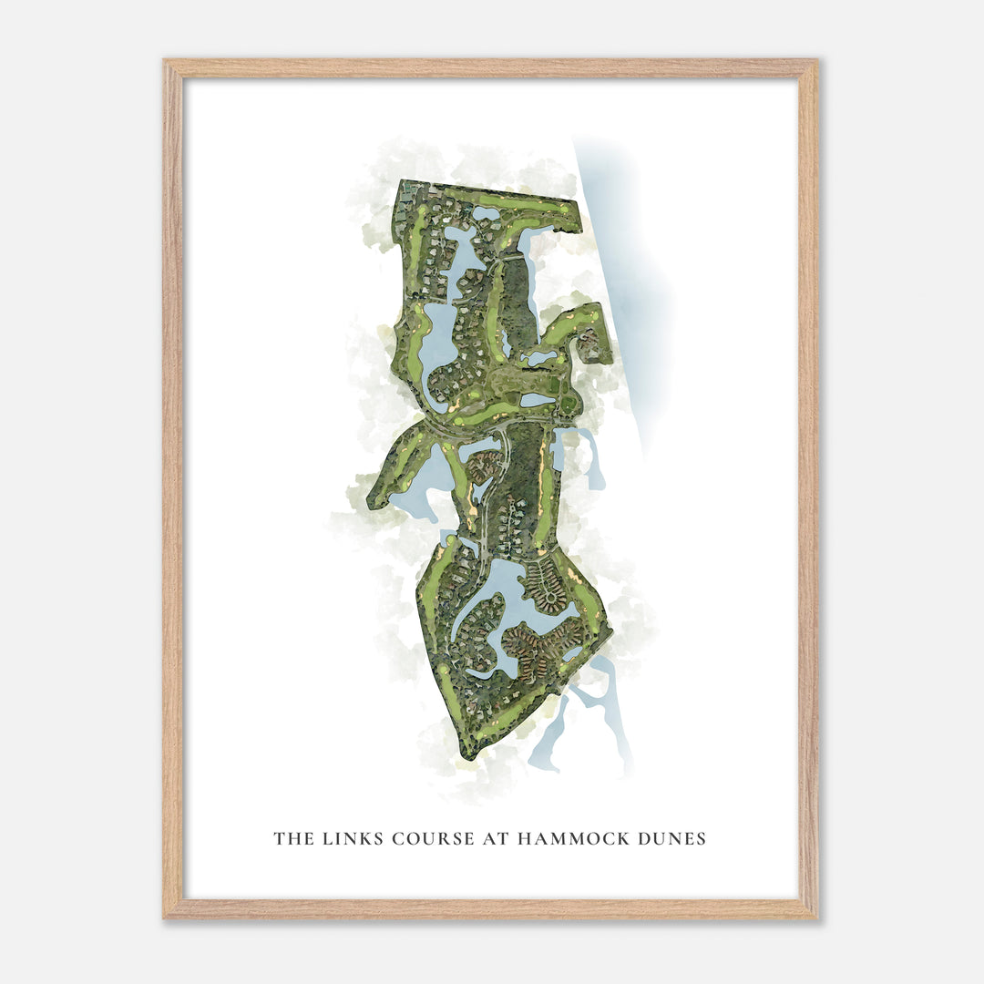 Print of The Links Course At Hammock Dunes Classic Map