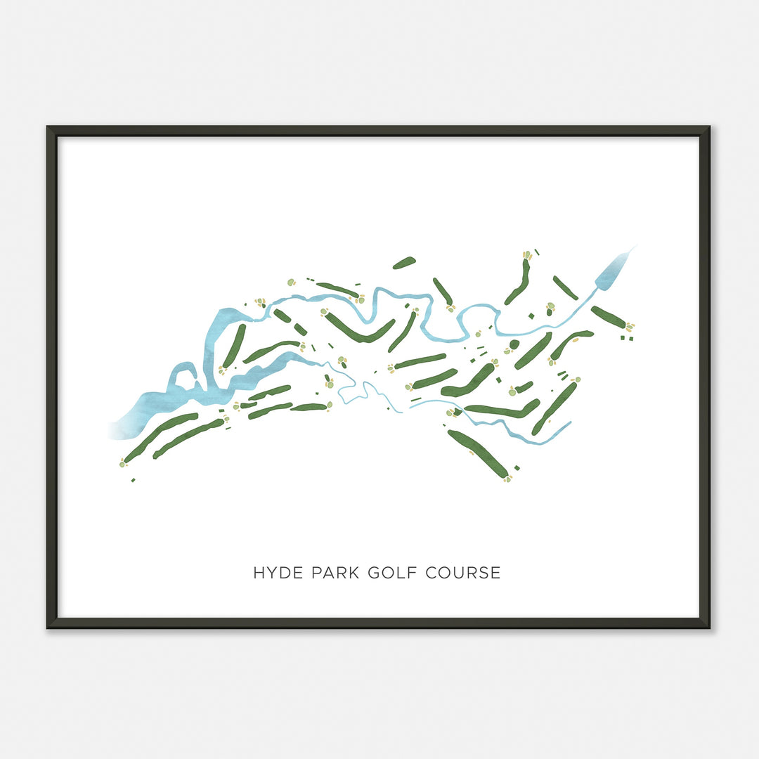 Print of Hyde Park Golf Course Modern Map