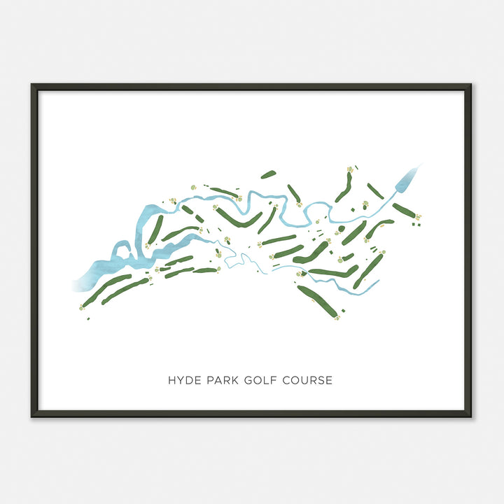 Print of Hyde Park Golf Course Modern Map
