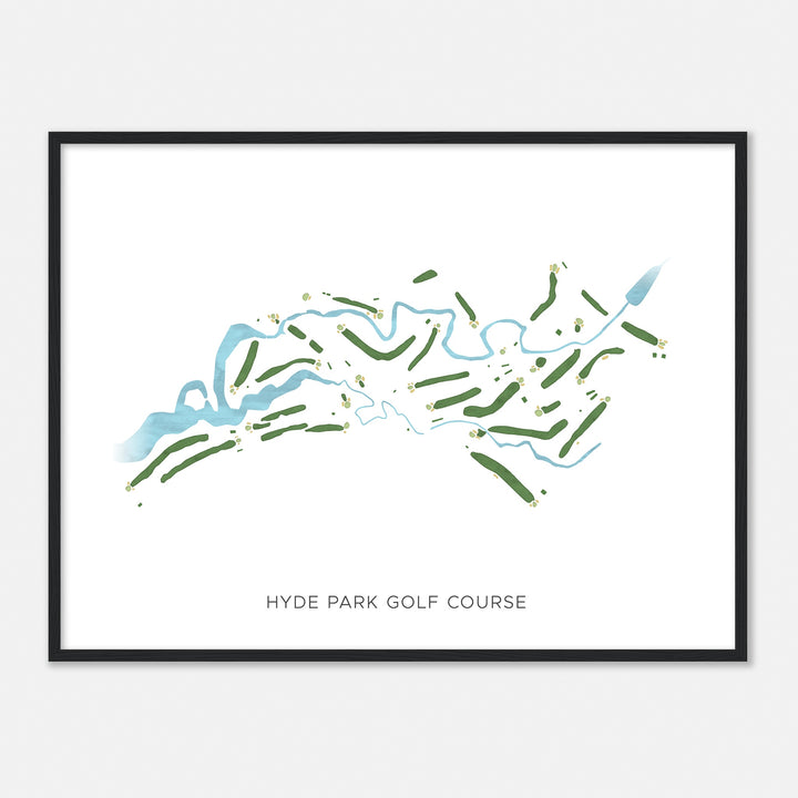 Print of Hyde Park Golf Course Modern Map