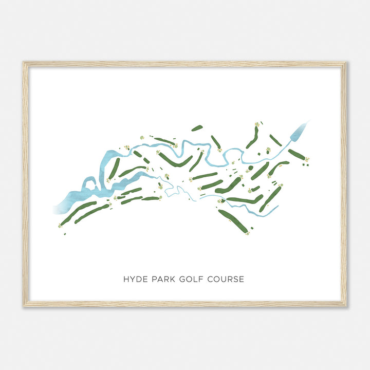 Print of Hyde Park Golf Course Modern Map
