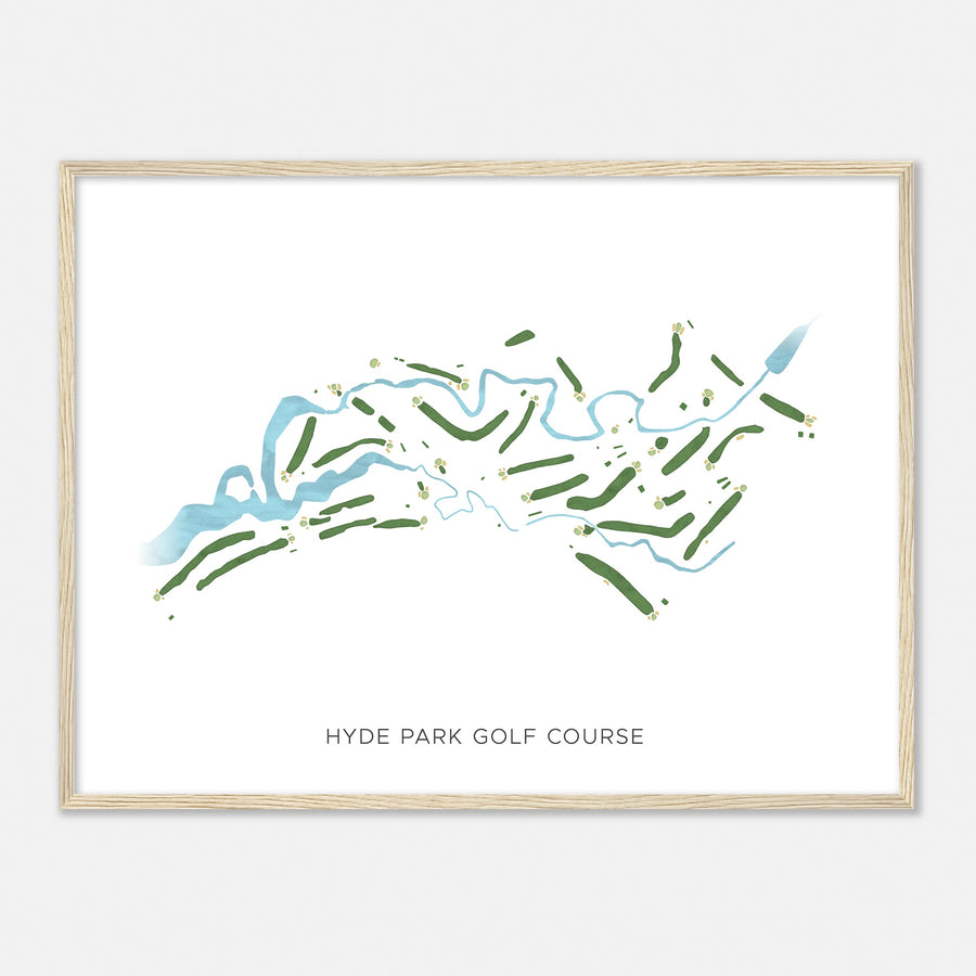 Print of Hyde Park Golf Course Modern Map