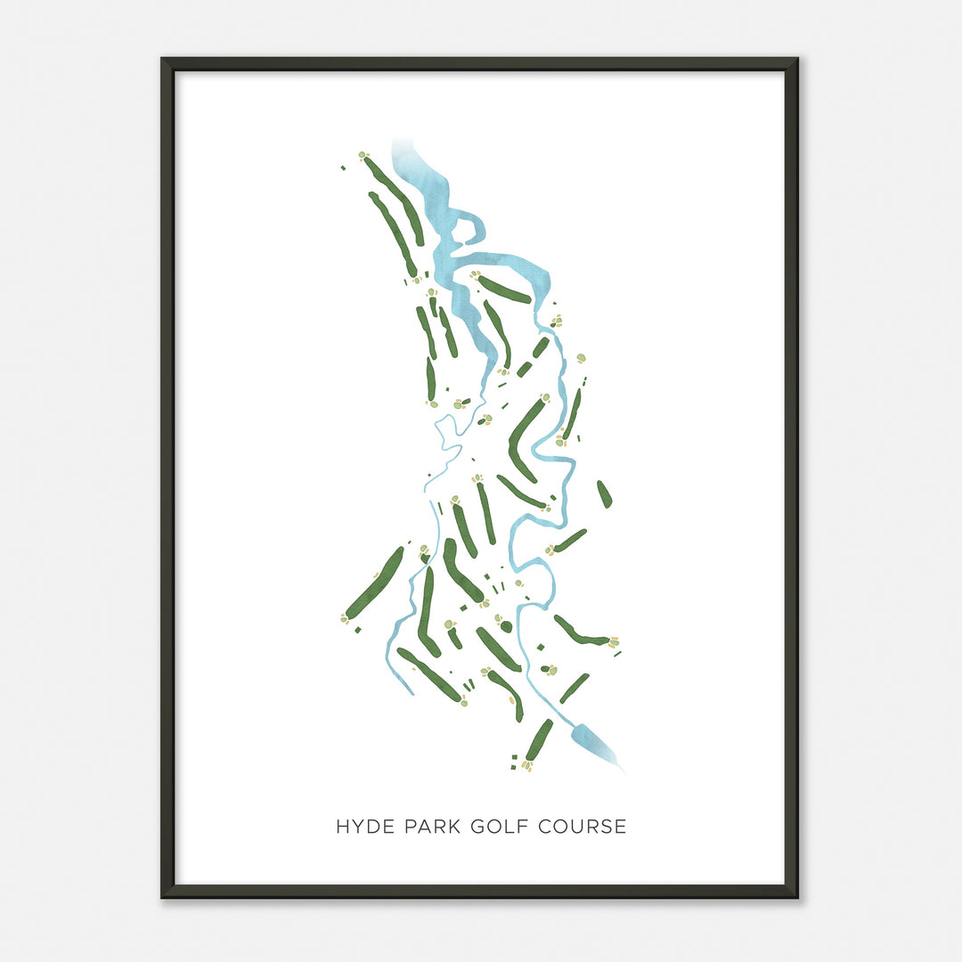 Print of Hyde Park Golf Course Modern Map