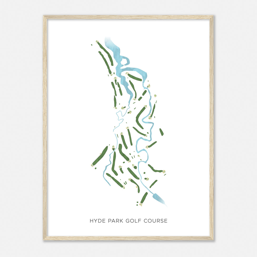 Print of Hyde Park Golf Course Modern Map