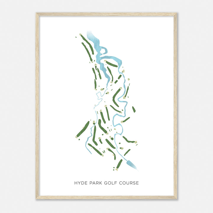 Print of Hyde Park Golf Course Modern Map