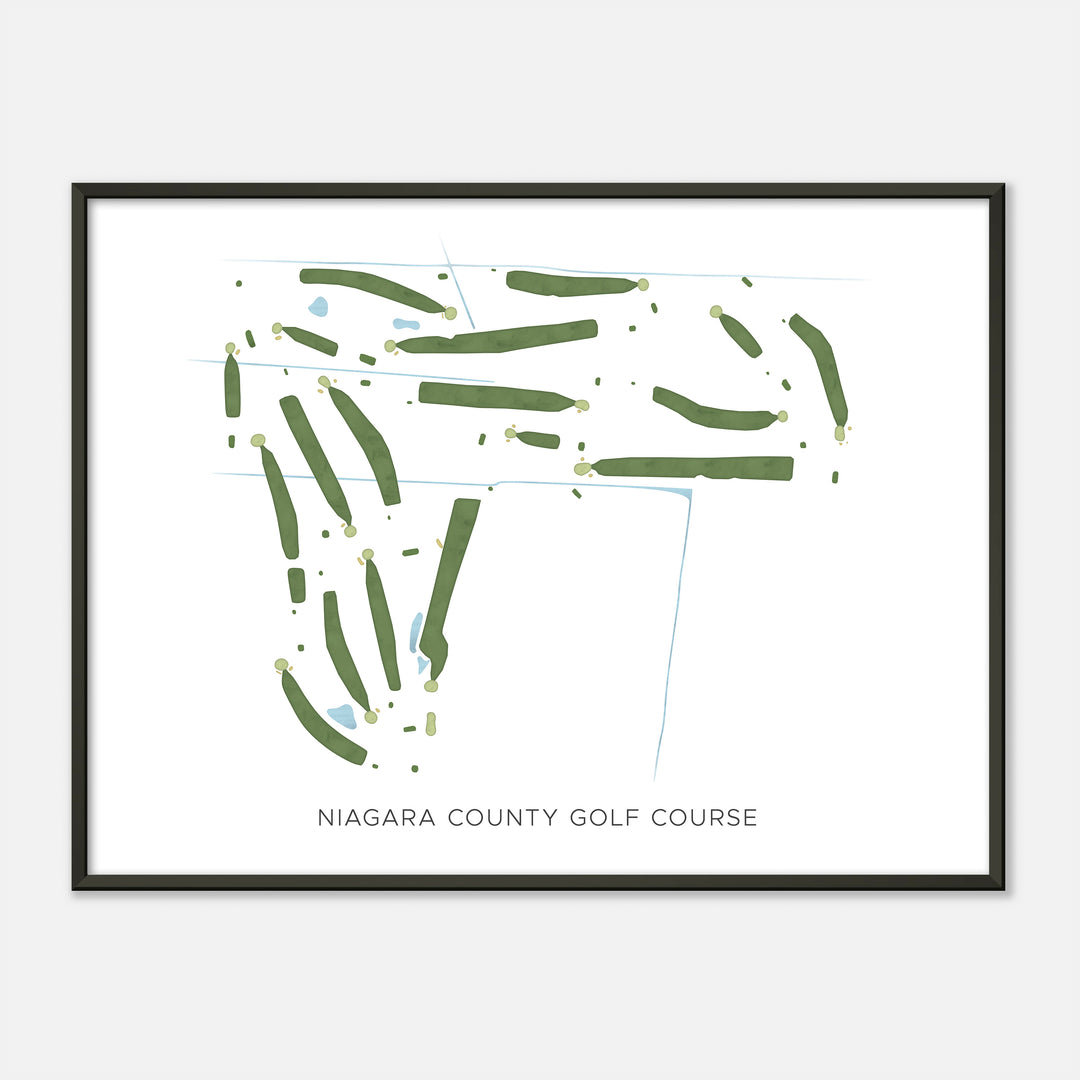 Print of Niagara County Golf Course Modern Map