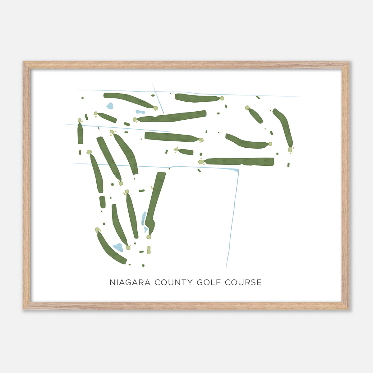 Print of Niagara County Golf Course Modern Map