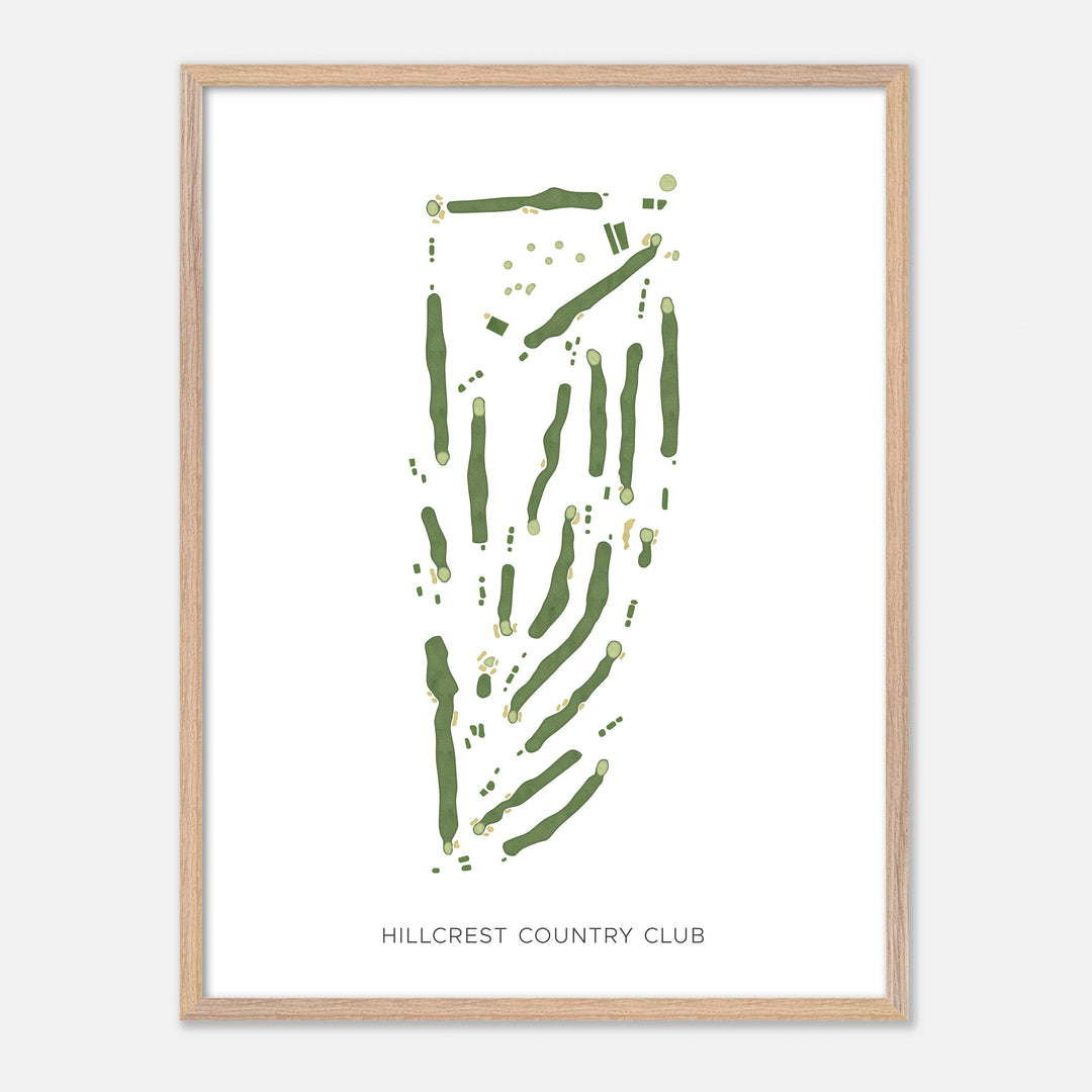 Print of Hillcrest Country Club Modern Map