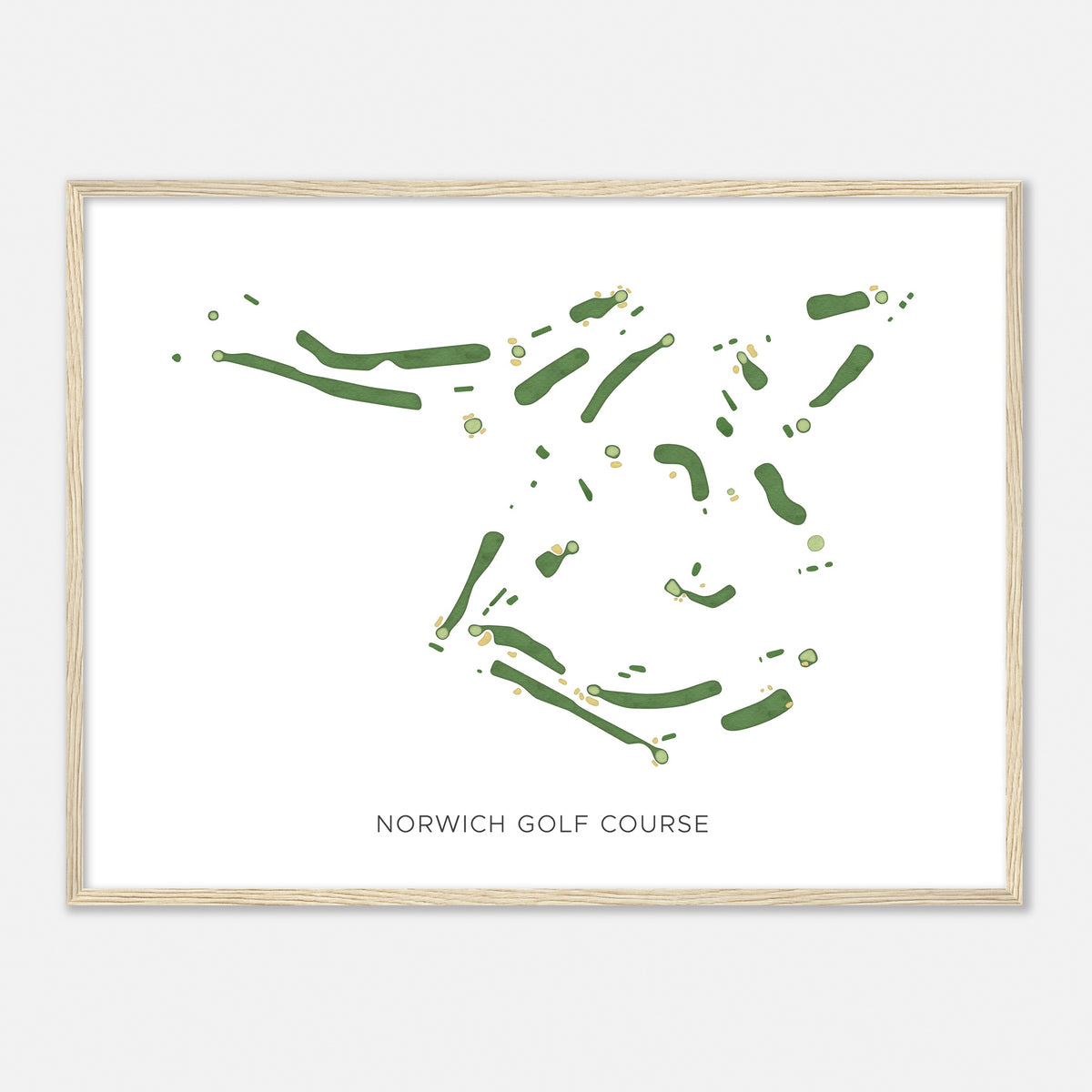 Print of Norwich Golf Course Modern Map
