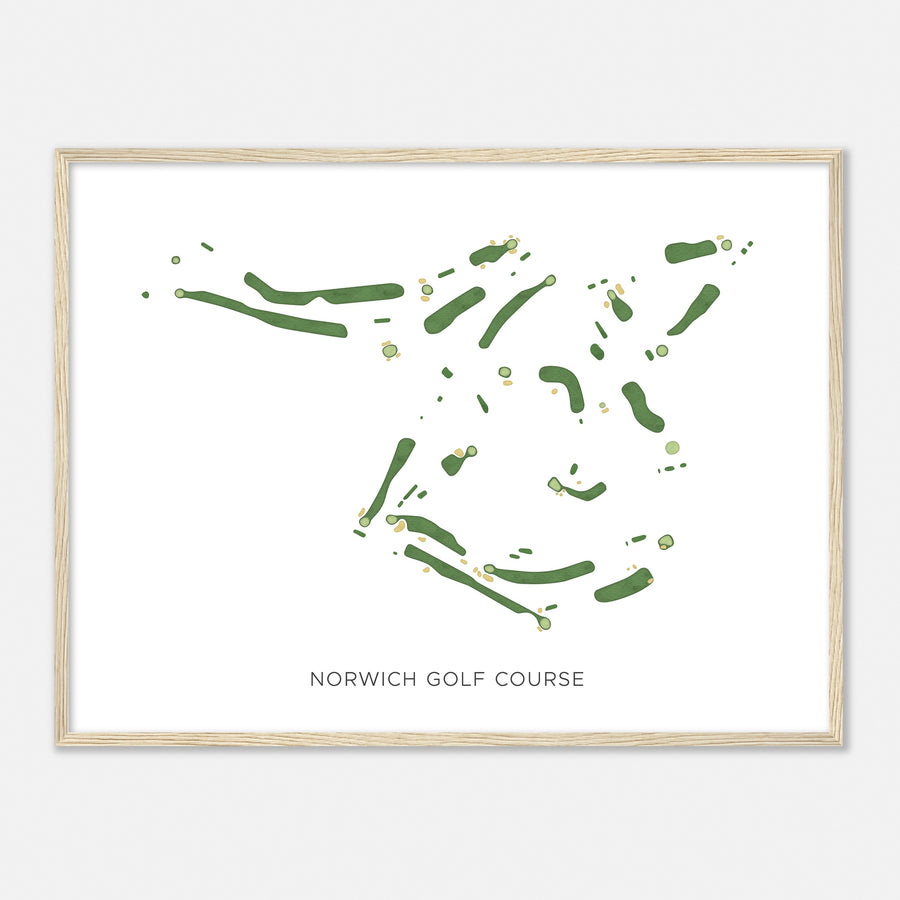 Print of Norwich Golf Course Modern Map