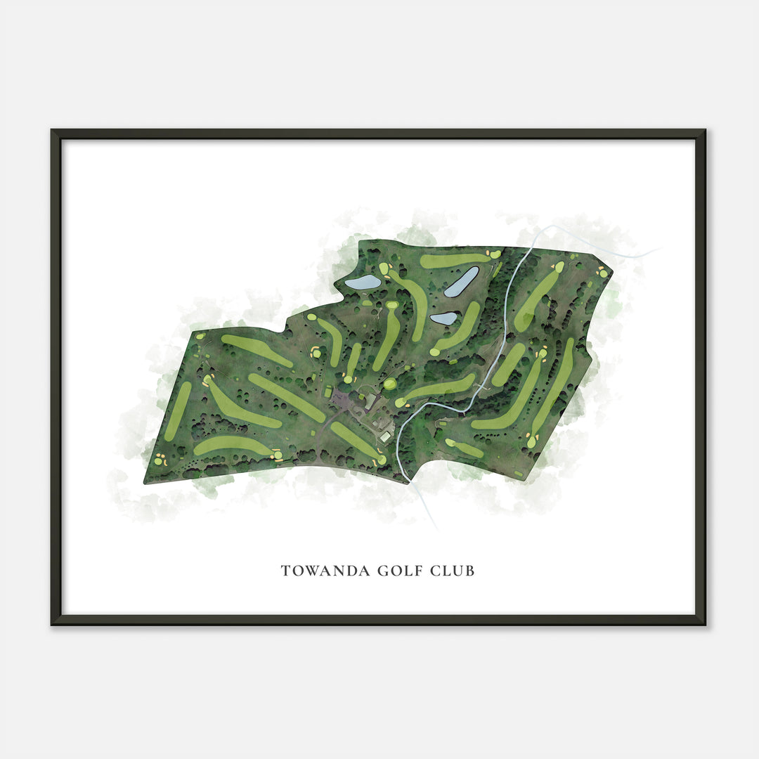 Print of Towanda Golf Club Classic Map