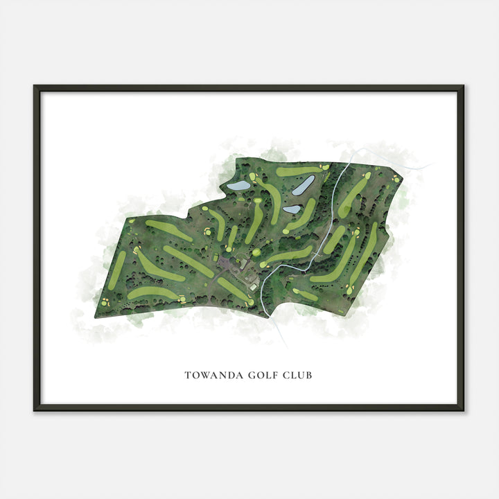 Print of Towanda Golf Club Classic Map