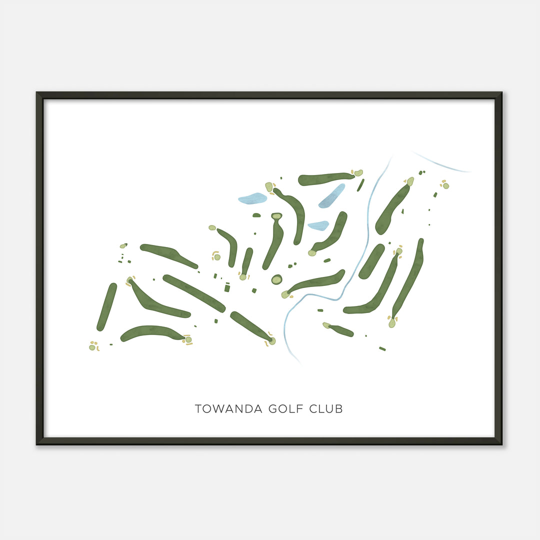 Print of Towanda Golf Club Modern Map