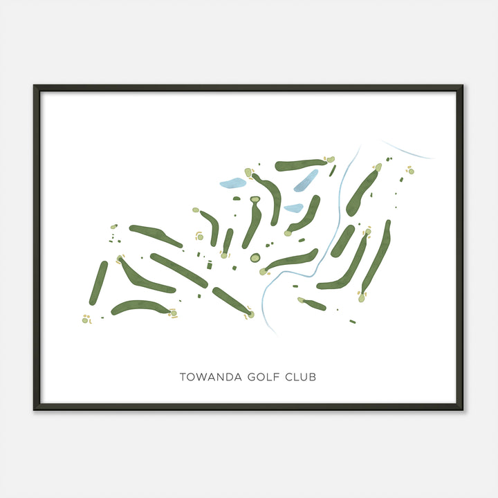 Print of Towanda Golf Club Modern Map
