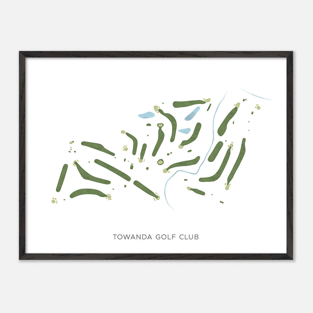 Print of Towanda Golf Club Modern Map