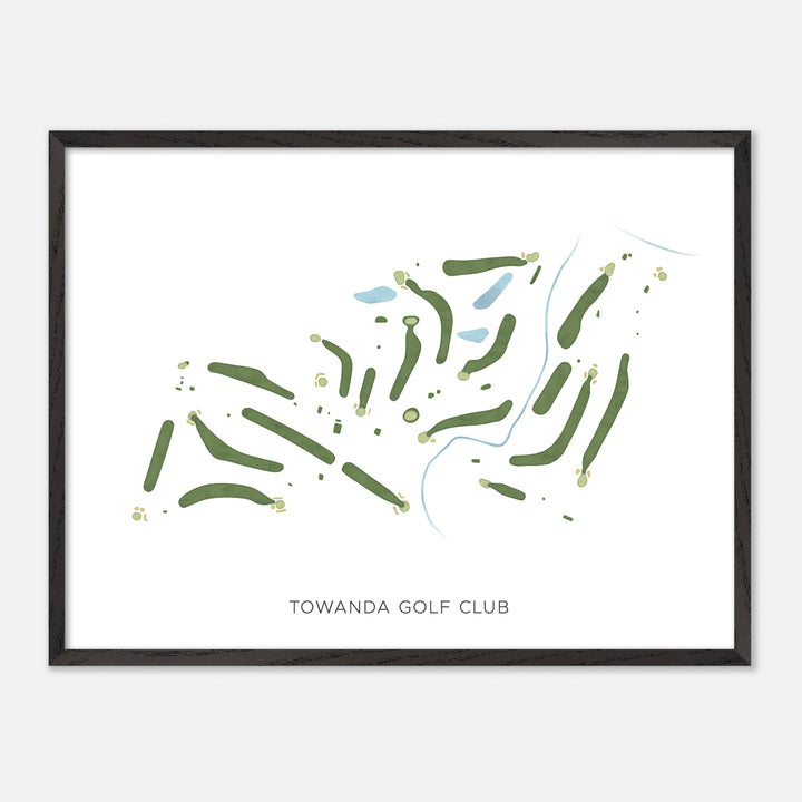 Print of Towanda Golf Club Modern Map