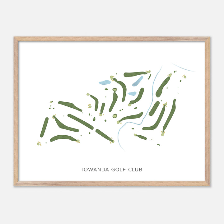 Print of Towanda Golf Club Modern Map