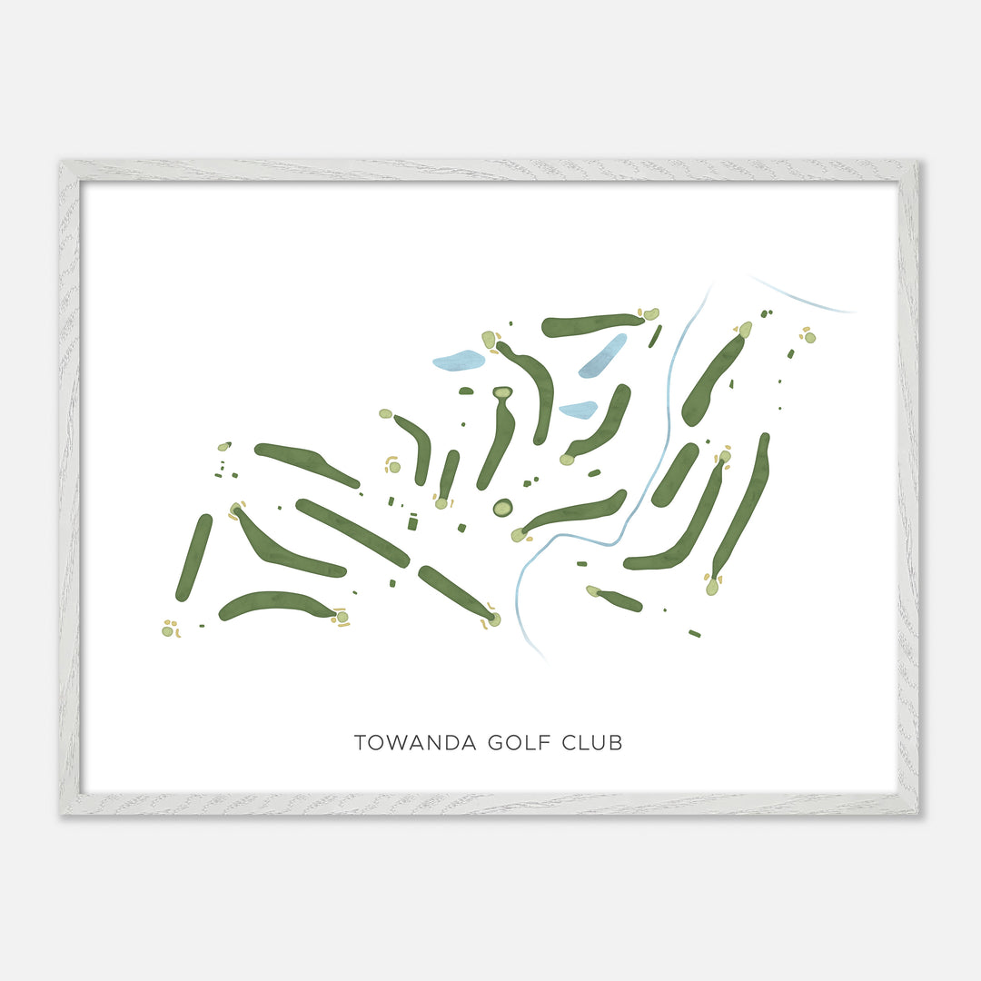 Print of Towanda Golf Club Modern Map
