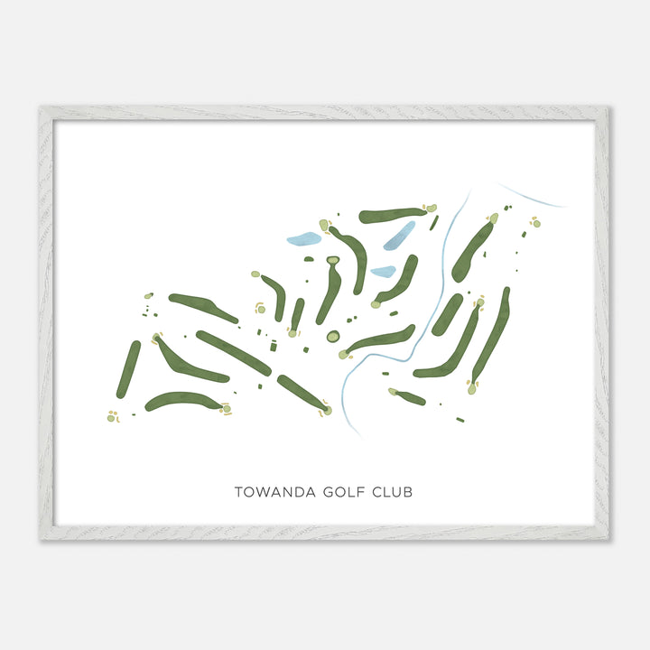 Print of Towanda Golf Club Modern Map