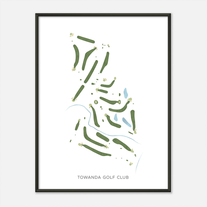 Print of Towanda Golf Club Modern Map