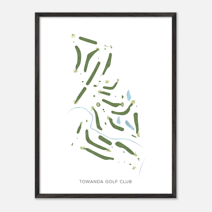 Print of Towanda Golf Club Modern Map