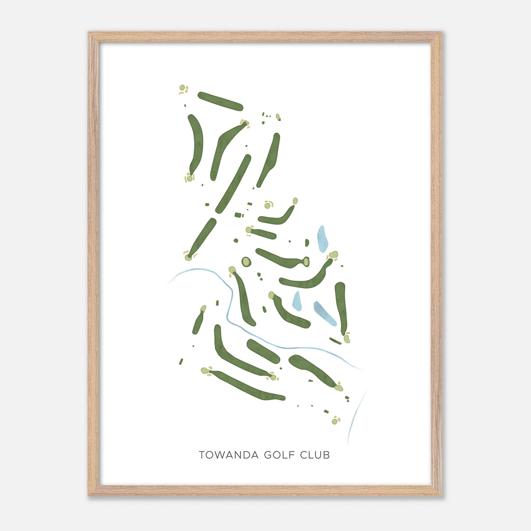 Print of Towanda Golf Club Modern Map
