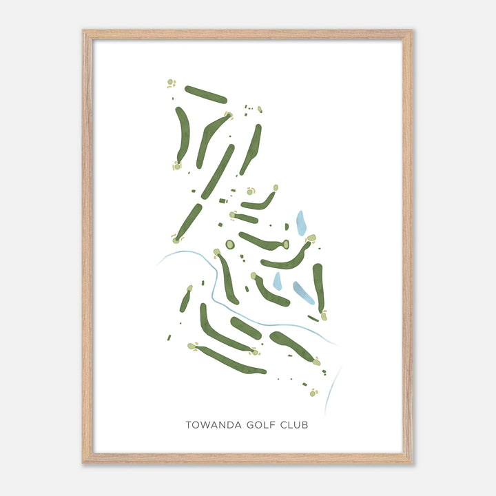 Print of Towanda Golf Club Modern Map