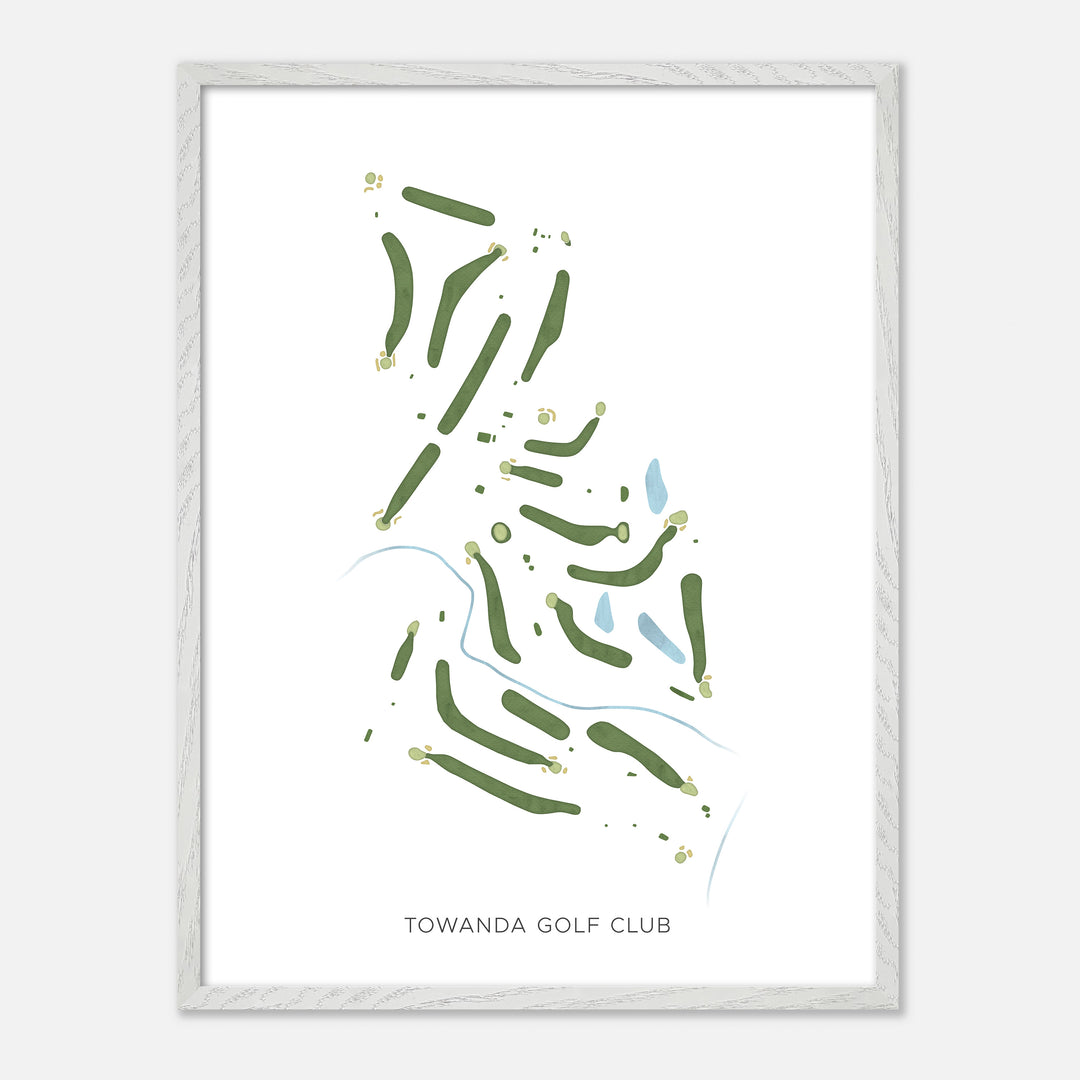 Print of Towanda Golf Club Modern Map