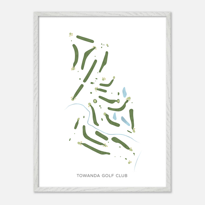 Print of Towanda Golf Club Modern Map