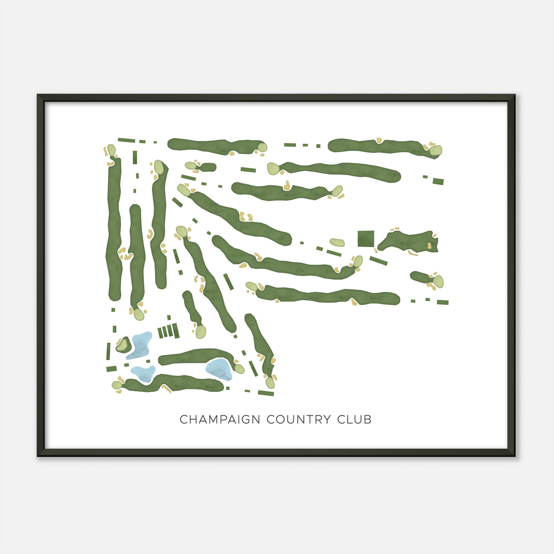 Print of Champaign Country Club Modern Map