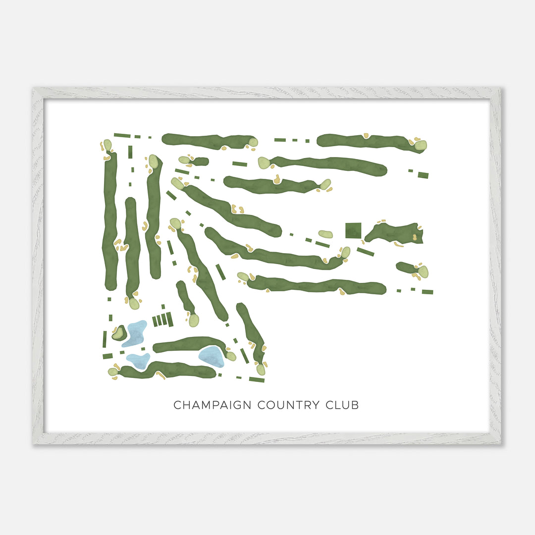 Print of Champaign Country Club Modern Map