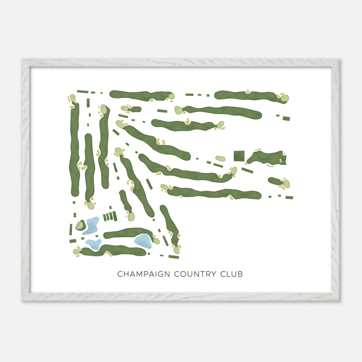 Print of Champaign Country Club Modern Map
