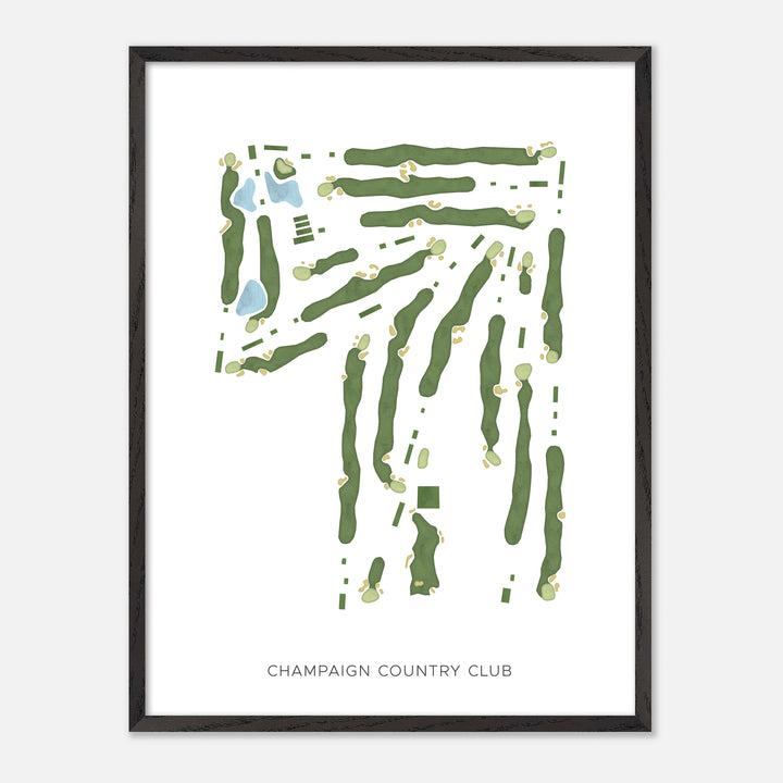 Print of Champaign Country Club Modern Map