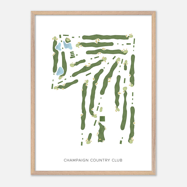 Print of Champaign Country Club Modern Map