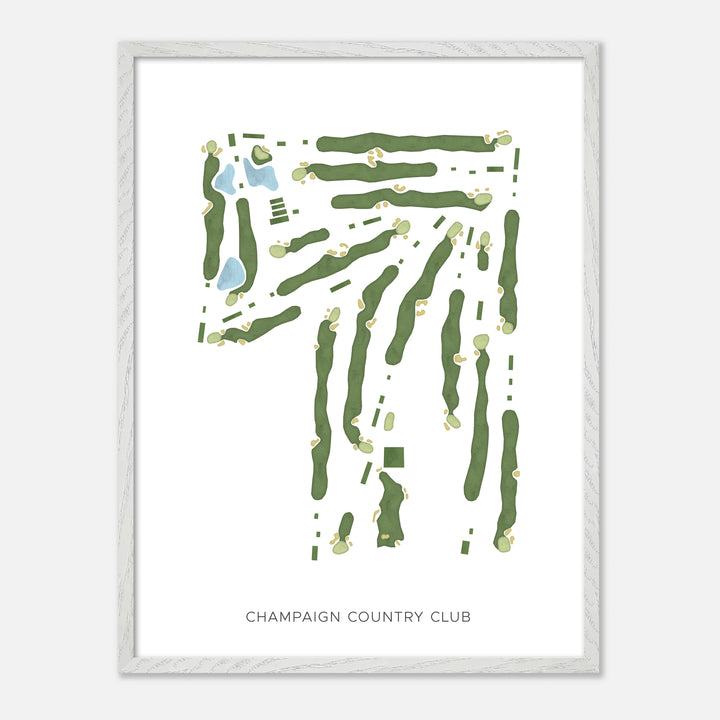Print of Champaign Country Club Modern Map